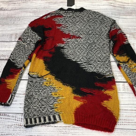 ISABEL BENENATO Distressed Cardigan Multicolor Medium - Picture 12 of 12